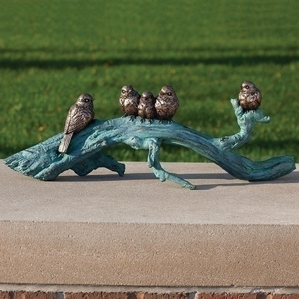 Birds Sitting on Branch Garden Statue